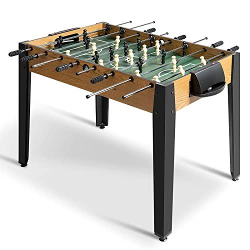 RELAX4LIFE Calcio Balilla da Tavolo da Adulti e Bambini, per Interno e Esterno con le 2 Palline, 121,9 x 60,9 x 78,7 cm (GRIGIO)