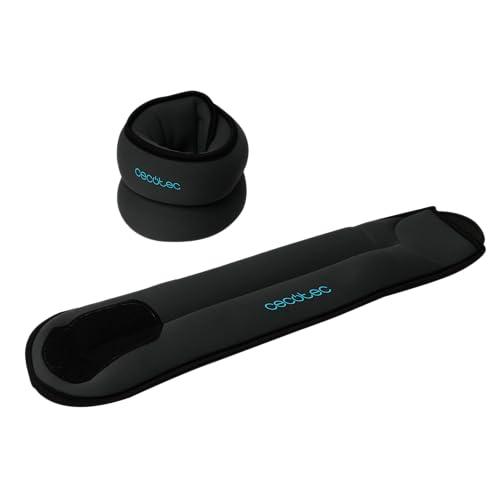 Cecotec Pesi per Caviglia e Polso Regolabili Drumfit AnkleBell 2000 Neo. Set di 2 Cavigliere Regolabili con Velcro, Peso di 2kg ciascuna, Riempite di Sabbia, Dimensioni 42x10x3.5cm