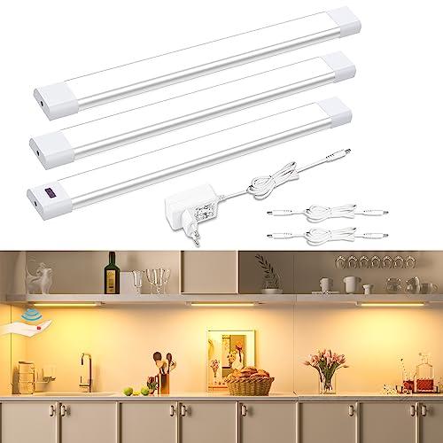 WOBANE Luce Led Sottopensile Cucina, Luci Armadio Led con Sensore Senza Contatto, 30cm Barra Led Sottopensile Cucina Dimmerabile, Lampada Led per Armadio,Libreria,Spazi di Lavoro