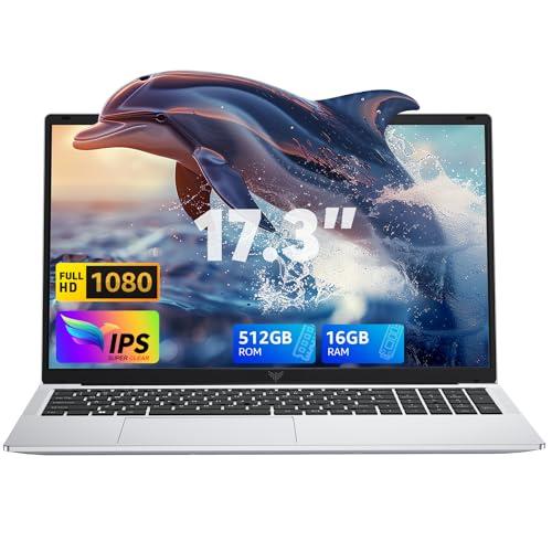 ACEMAIGC PC Portatile 17,3 Pollici,16GB DDR4 512GB SSD,lntel Alder Lake N97,Fino a 3,6 GHz, PC Portatile in Offerta con Tastiera Italiana,Notebook,1920 *1080 IPS Full HD,WiFi,Apertura e chiusura 180°