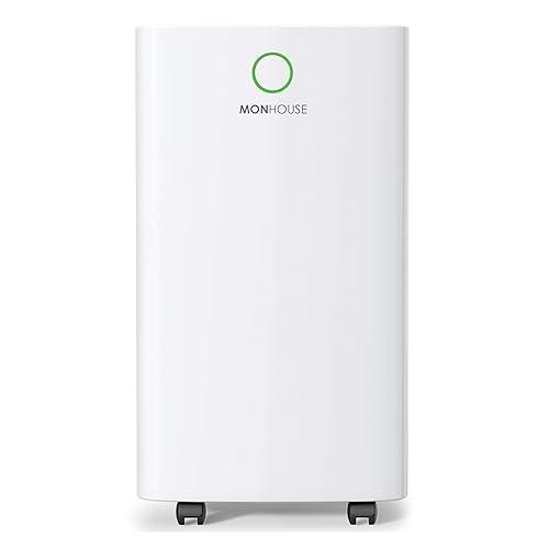 MONHOUSE Deumidificatore Digitale 12L/Giorno - Modalita Notte, Timer 24 Ore per Asciugatura del Bucato, Camera, Cantina, Garage E Cucina - Antimuffa Elettrico Portatile - Assorbiumidita Silenzioso