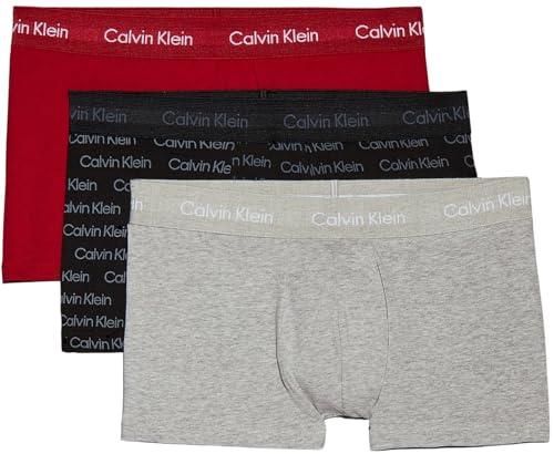Calvin Klein, Men's, Low Rise Trunk 3Pk 000NB3055A, Multi (Gr Heath, Jberry, Mesh Logo Pr_Turb), S