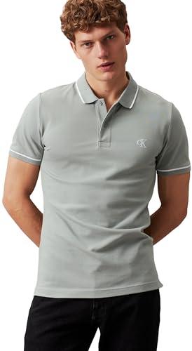 Calvin Klein Tipping Slim Polo J30J315603, Polo a maniche corte Uomo, Grigio (Slate Gray), XXL