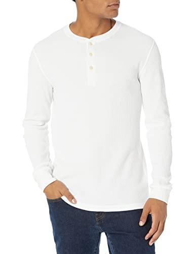 Amazon Essentials Felpa con Collo Serafino a Nido D’Ape a Maniche Lunghe Slim Uomo, Bianco, XL