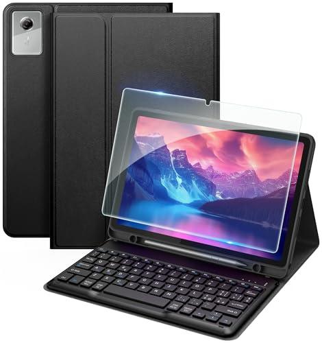 EasyAcc Cover Tastiera Compatibile con Lenovo Idea Tab 11 Pollici Tablet 2025 (TB-336ZU/TB-336FU) con Pellicola Protettiva, [Italiano], Custodia per Tastiera Rimovibile con Portapenne Nero