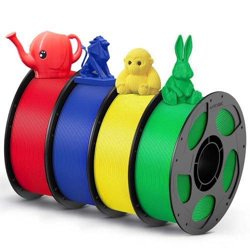 ANYCUBIC Filamento PETG 1,75 mm, Filamento Robusto e Durevole per Stampanti 3D, Eccellente Adesione Degli Strati, Adatto Alla Maggior Parte Delle Stampanti FDM, 4KG Rosso, Verde, Blu, Giallo