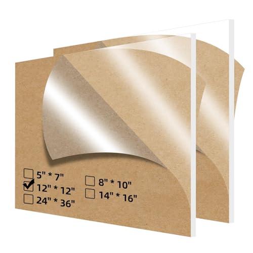 Langaelex 2 Lastre Plexiglass 30x30cm (Spessore 3mm) Lastre Metacrilato Trasparente per Cornice per Foto, Visualizzazione di Progetti, Pittura (12 * 12 pollici)