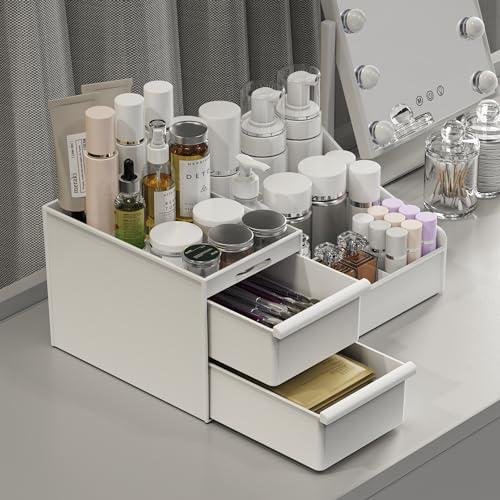 DancesCat Organizzatore di Trucco con Cassetti, Organizer Trucchi Porta Trucchi Organizzatore, Organizzatore Trucchi adatti a Camera da Letto, Toletta, Bagno, Porta Trucchi Organizer da Bagno
