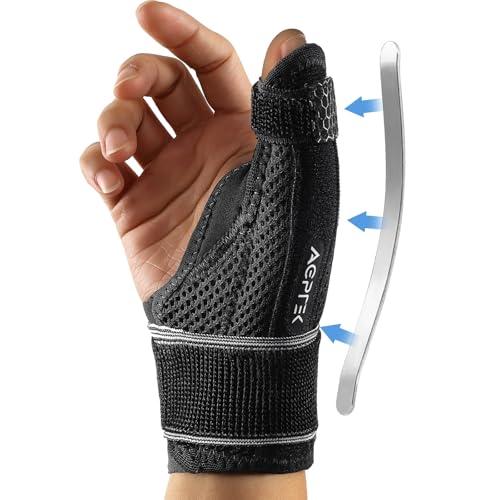 AGPTEK Tutore Pollice Destro e Sinistro con Supporto Staccabile, Tutore per Rizoartrosi Confortevole, Sollievo il Dolore della Tendovaginite Radiale, del Dito a Scatto, M (15-17cm)