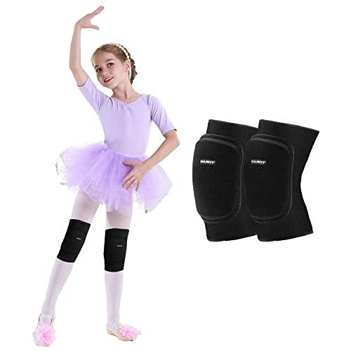 EULANT Ginocchiera Pallavolo Bambina,Ginocchiere Danza Ragazza,Morbido Protezione del Ginocchio per Running Calcio Basket Bici Scooter Ginnastica Ritmica,Nero S