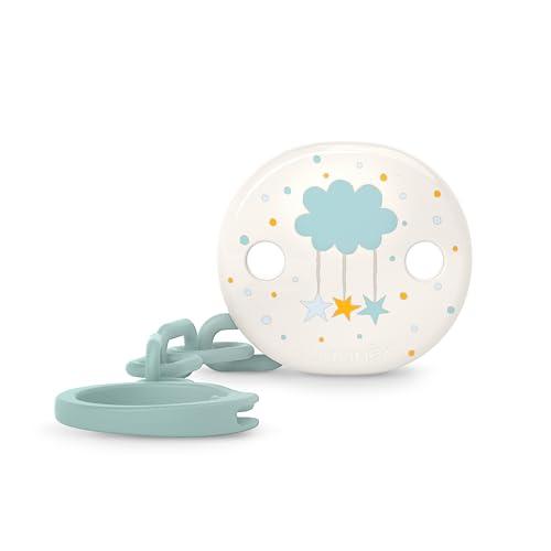 Suavinex Portaciuccio, Catenella Succhietti, Porta ciuccio con Clip, per Bambini +0 Mesi, Adatto ai Neonati, Dreams Azzurro