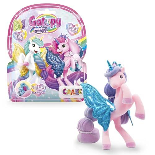 GALUPY Rainbow Unicorn – Unicorno Collezionabile con Ali Brillanti e Cristallo Swarovski – Giocattolo Magico per Bambine da 3 Anni in su