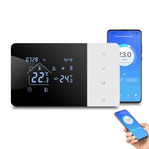 Termostato intelligente WiFi,per app Tuya Regolatore di temperatura programmabile per caldaie a gas,compatibile con controllo vocale Alexa,con blocco bambini,intelligente Termostato Ambiente da Parete
