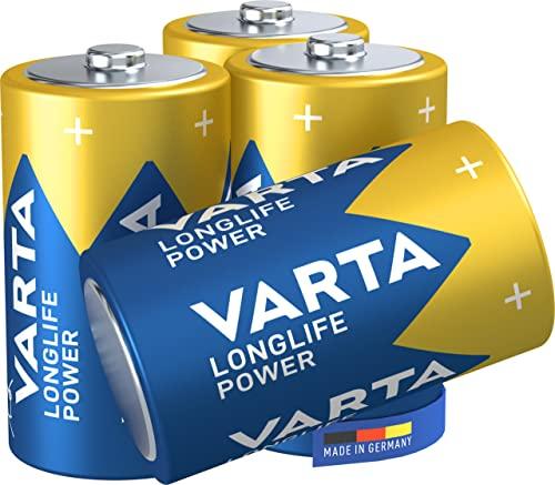 VARTA Longlife Power Batterie D Mono LR20 (pacco da 4) Batteria alcalina - Made in Germany - Ideali per giocattoli, torce, lettori CD e altri dispositivi a batteria