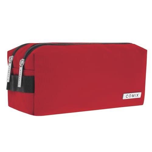 Comix Astuccio Portacolori 2 Zip Monocolore Borgogna