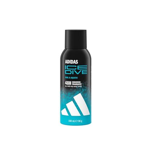 adidas, Ice Dive Deodorante Spray Uomo, Profumo che Dura fino a 48 Ore, Formula Vegana e Senza Alcol, 150ml