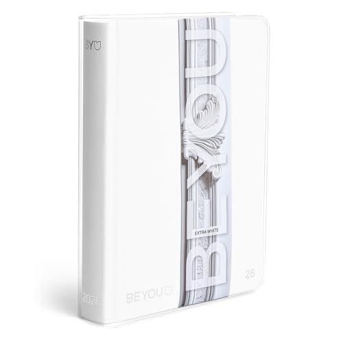 BE YOU - Diario Scuola Extra White 2025/2026, 12 Mesi, 09/25-08/26, Agenda Scolastica con Sticker e Sovracopertina Trasparente, Formato 13,5 x 18,2 cm, Per Ragazzi e Ragazze di Superiori e Medie