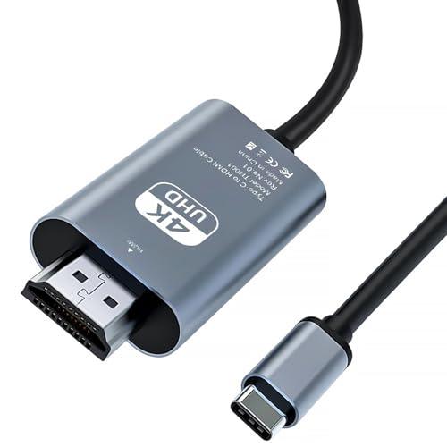 Cavo HDMI USB C HDMI 4K HDMI,2M Cavo HDMI USB C Adattatore USB C HDMI Compatibile da Thunderbolt 3/4 a HDMI per Surfac Pro 7/8/9,IPa Pro2018,Air 2020/2022,Huawei Mate 40,Vivo X80 Pro,Samsung S23 ecc.