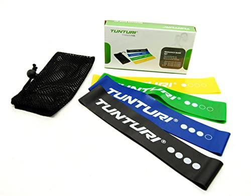 Tunturi 14TUSYO016 Set Bande Elastiche di Resistenza, Unisex – Adulto, Multi, Taglia Unica
