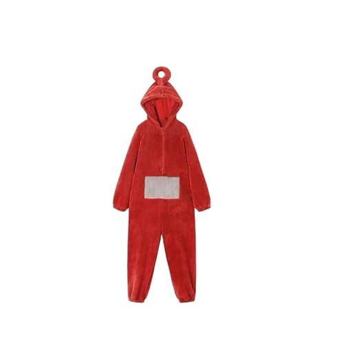 cutecool Pigiama Donna Invernale Teletubbies Adulto Onesie Pigiama Unisex Animale One-Piece Costume Cosplay Homewear Sleepwear Party-Rosso-S…