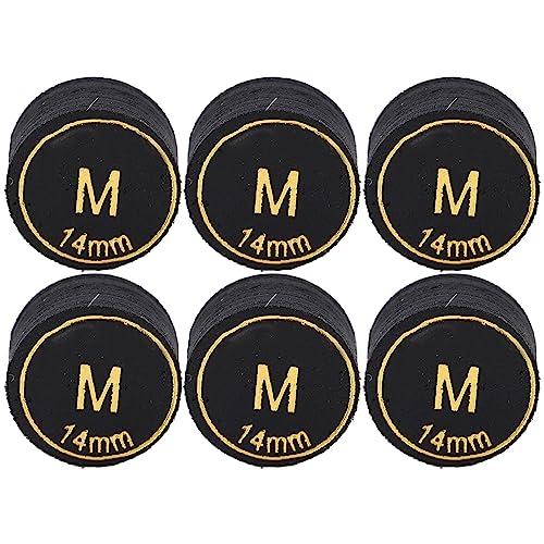 GLOGLOW Suggerimenti per Stecca da Biliardo di Ricambio Suggerimenti per Stecca da Biliardo Professionale PU 6 Pezzi Multistrato per Stecche da Biliardo (M)