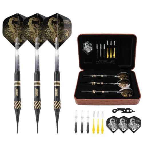 CUESOUL 16 Grams Deluxe Soft Tip Darts Set with Luxury Case(HX-STL-B2305+D602)