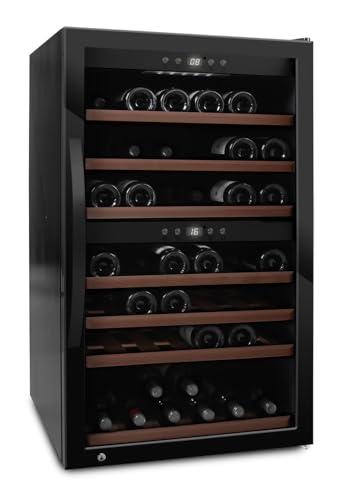 mQuvee Cantinetta vino a libera installazione, WineExpert 66 Fullglass Nero, 66 bottiglie, 2 zone di temperatura regolabili, lo spazio extra per i vini bianchi, silenzioso