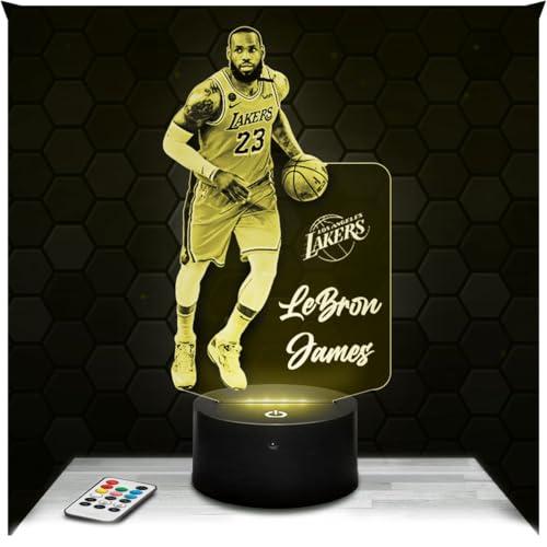 Lampephoto.fr - Lampada 3D L. James, Luce Notturna Tattile L. James Pallacanestro, Illusione 3D Led, Idea Regalo di Natale per Ragazzi e Ragazze Lampada da Comodino per Bambini o Adulti TOP