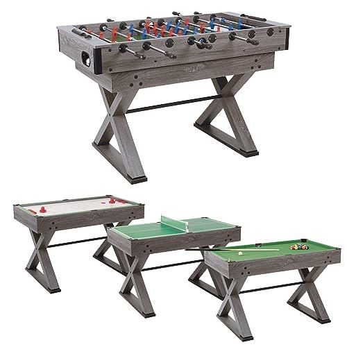 Tavolo Multigioco 9 in uno - versione calciobalilla aste rientranti. Calciobalilla, biliardo, ping pong, speedhockey, bowling, shuffleboard, backgammon, scacchi e dama