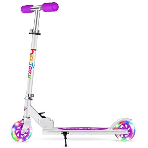 BELEEV V1 Monopattino per Bambino 2 Ruote con Supporto, 3 Monopattini per Bambini Regolabili in Altezza, Monopattino Scooter per Bambina con Il LED Illumina le Ruote per Ragazze e Ragazzo