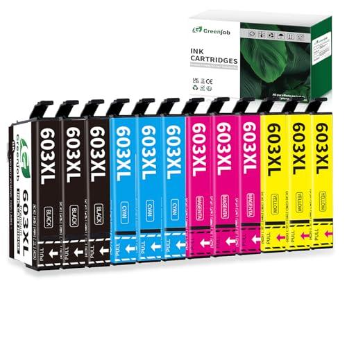 Greenjob 603XL Cartucce Compatibili per Epson 603 XL Multipack per Expression Home XP-2100 XP-2105 XP-3100 XP-4100 Workforce WF-2810 WF-2830 WF-2850 (3 Nero, 3 Ciano, 3 Magenta, 3 Giallo)