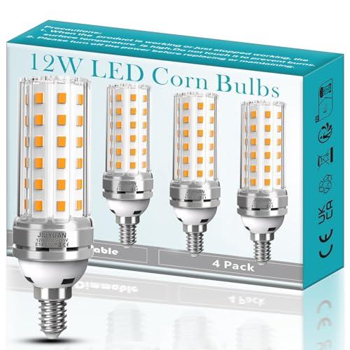 JIUYUAN 4 Pezzi, Lampadina LED E14/E27 12W, Lampadine Mais E14/E27, Equivalenti a 100W Incandescenza, 1450LM,Angolo 360,Lampadina Edison,Non Dimmerabile,Nessun Sfarfallio