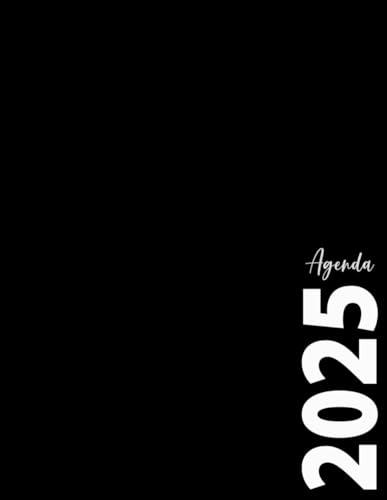 Agenda Giornaliero: Giornaliero da Gennaio a Dicembre , 12 mesi, 1 pagina per giorno, Formato A4, Nera.