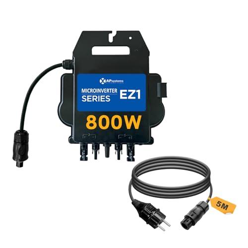 Microinverter APsystems con Wi-Fi e Bluetooth, certificato PV VDE, onduleur Plug & Play, ideale per impianti fotovoltaici da balcone (EZ1-M 800W con cavo di collegamento)