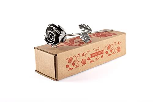 Forging Art Bcn® Rosa Eterna in Ferro Forgiato a Mano (Argento)