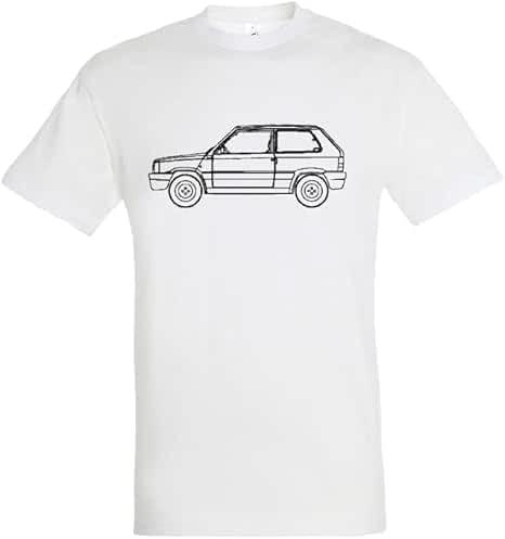 T-shirt in cotone con sagoma auto panda (Bianco, L)