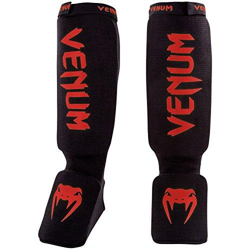 VENUM Kontact Shin Guards, Parastinchi Unisex adulto, Nero/Rosso, M