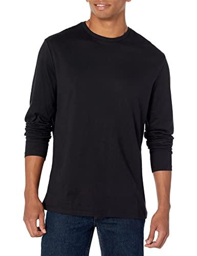 Amazon Essentials T-Shirt a Maniche Lunghe Slim Uomo, Nero, L