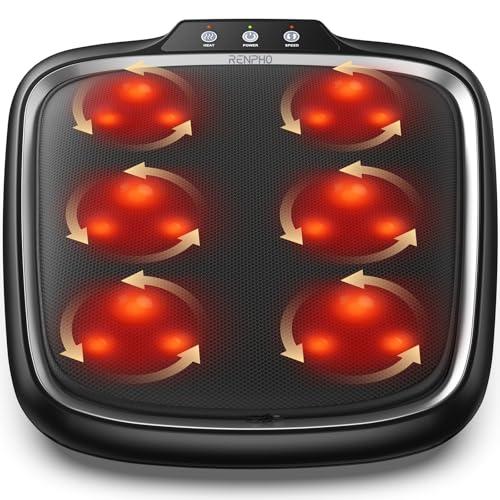 RENPHO Massaggiatore con calore, Macchina per Massaggiatore Elettrico per Piedi Shiatsu per Schiena per Impastare a Caldo per Gambe