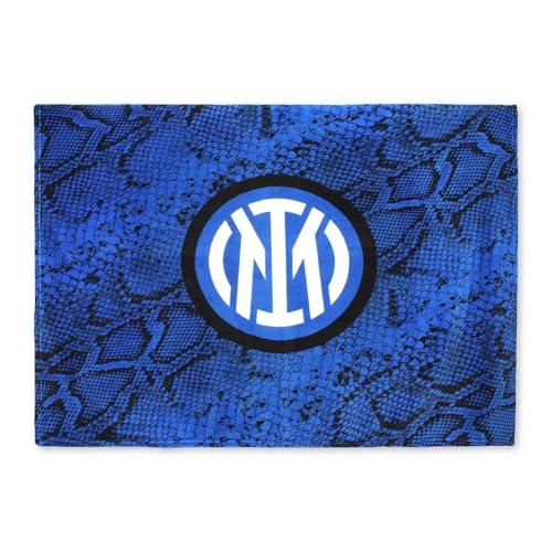 Inter Plaid linea Home in morbido poliestere, stampa Snake e logo ufficiale, coperta Blu Royal, misura 160x120 cm