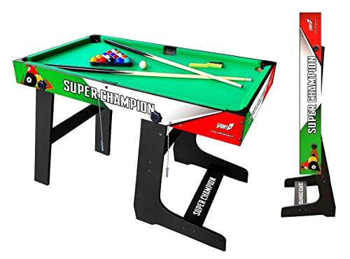 Tavolo da Biliardo Sport One Super Champion Italy Verticale Salvaspazio - Cm. 122 X 61 X 76 con Tutti gli Accessori - SPECIAL EDITION - NOVITA