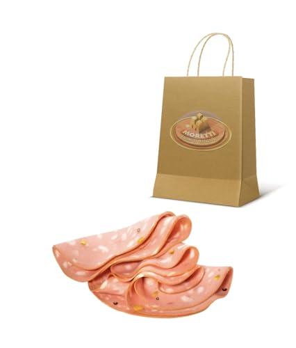 Moretti® Mortadella Artigianale 1kg – Con Pistacchi o Classica Senza Pistacchi | Senza Glutine e Lattosio, Lavorazione Tradizionale (Con Pistacchio)
