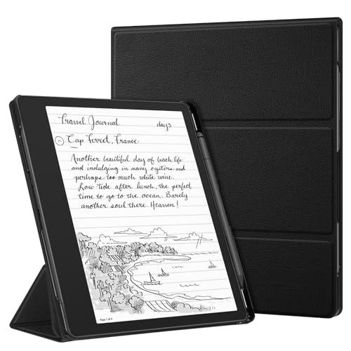 FINTIE Stand Custodia per Kindle Scribe 10,2 Pollici (Modello 2024/2022) con Portapenna - Sottile Leggero Cover Protettiva Case con Auto Sveglia/Sonno per Kindle Scribe 2024, (*Nero)