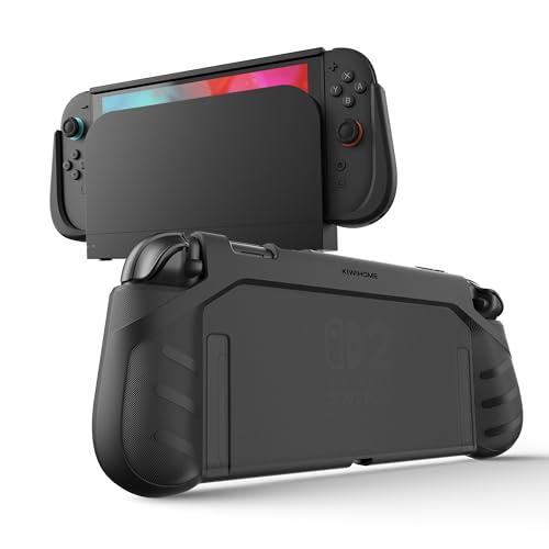 KIWIHOME P2 Dockable per Switch 2 Case 2025, Impugnatura ergonomica antiscivolo Custodia protettiva anti-caduta Accessori per Switch 2 Case, Nero