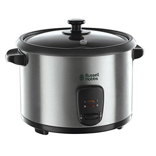 Russell Hobbs Cuociriso 10 tazze, 700 W, 1.8 Litri, Spatola e misurino inclusi, Acciaio Inox, 19750-56