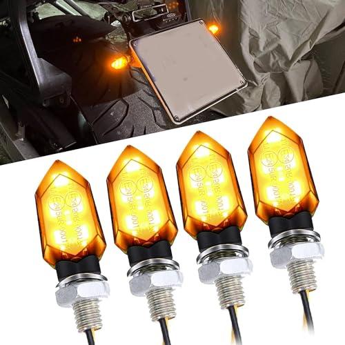 Esshogo Frecce Moto, 4 pezzi 12V Frecce LED Moto, Luci di Svolta, Mini luci per Moto Impermeabili, Motorbike indicatore, Omologate Per Il Giorno E La Notte, Adatto Per Da Strada