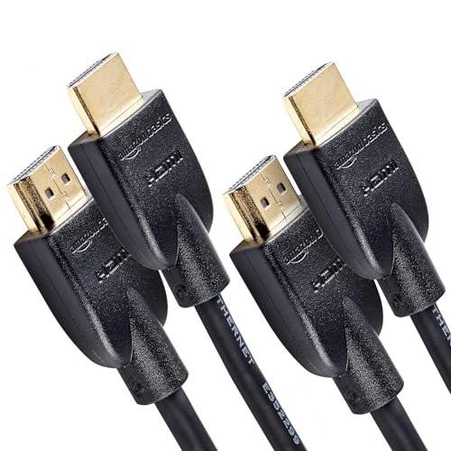 Amazon Basics Confezione da 2 cavi HDMI 4K da 1.8 m, alta velocità con Ethernet 18 Gbps, 4K@60 Hz, 2160p, Nero