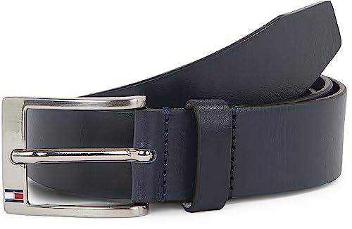 Tommy Hilfiger Uomo Cintura New Aly Belt Cintura in Pelle, Blu (Midnight), 100 cm