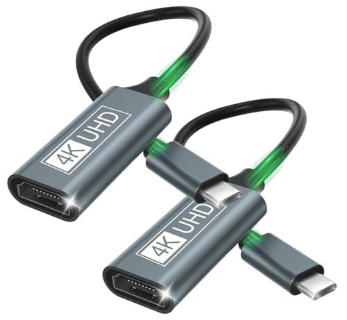Adattatore USB C HDMI, Adattatore HDMI USB C 4K Thunderbolt 3/4 Compatibile con iPhone 16Pro/16Pro Max/16/15, MacBook Pro/Air, iPad Pro/Air, Pixelbook, Samsung Galaxy S/Note, Dell XPS, Surface Pro