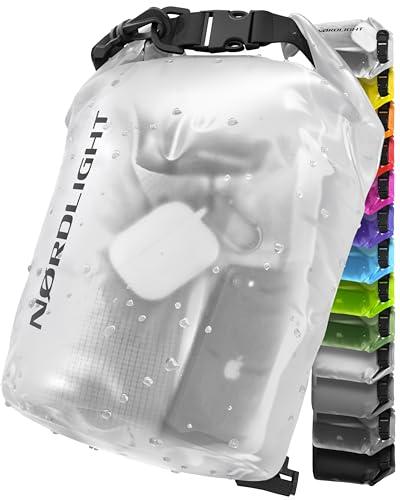 Nordlight Dry Bag Sacca Impermeabile - (5L, Trasparente) Zaino Impermeabile, Sacca Stagna Borsa Impermeabile con Chiusura a Rotolo - Spiaggia, Canoa, Stand Up Paddling, Immersioni